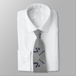 Grey and Navy Blue Clean Lines Tie