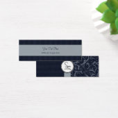 Grey and Navy Floral Wisps & Stripes with Monogram (Desk)
