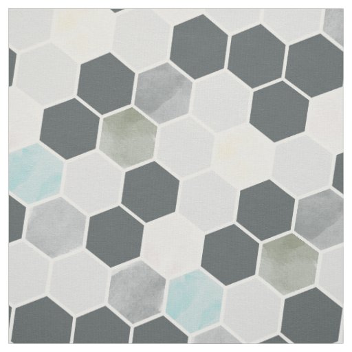 grey and pastel Honeycomb pattern Fabric