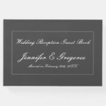 [ Thumbnail: Grey and Personalized Marriage Guest Book ]