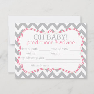 Grey and Pink Chevron Predictions & Advice Card