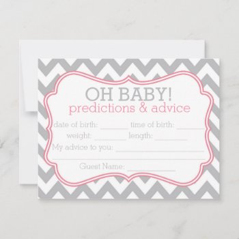 Grey And Pink Chevron Predictions & Advice Card by tinyanchor at Zazzle