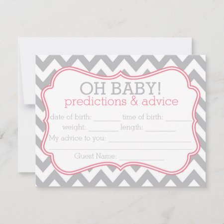 Grey And Pink Chevron Predictions & Advice Card