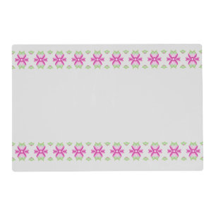 Grey and Pink Floral Laminated Placemat