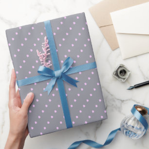 Grey and Pink Polka Dots Wrapping Paper