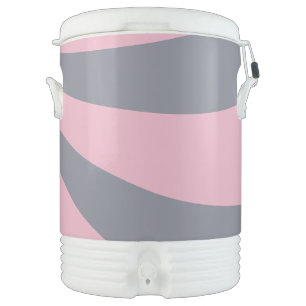 Grey and Pink Wave Beverage Cooler