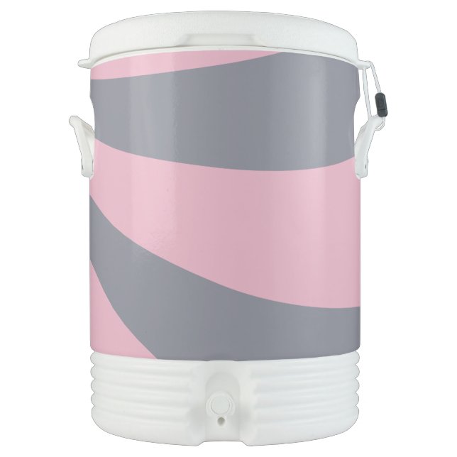 Grey and Pink Wave Beverage Cooler (Front)