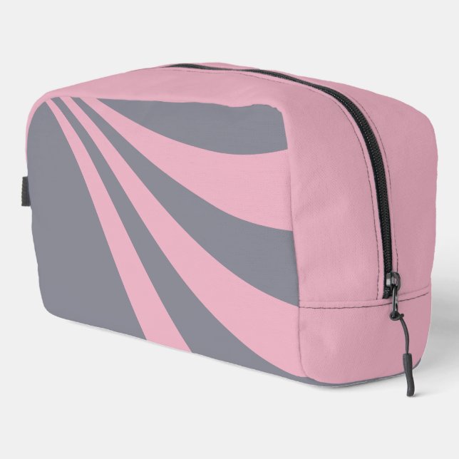 Grey and Pink Wave Dopp Kit (Right Corner)