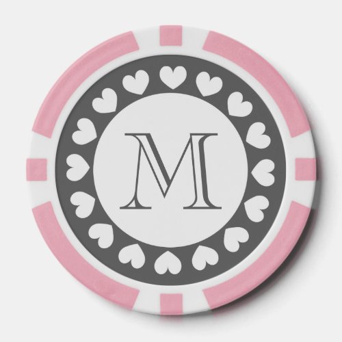 Grey and pink wedding poker chips  Custom tokens