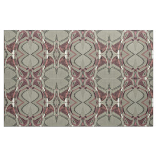 Grey and Red Abstract Art Fabric