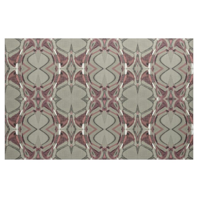 Grey and Red Abstract Art Fabric (Fat Quarter)