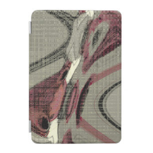 Grey and Red Abstract Art iPad Mini Cover