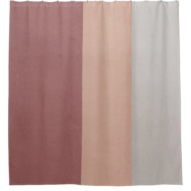 GREY AND RED STRIPED WALLPAPER SHOWER CURTAIN (Front)