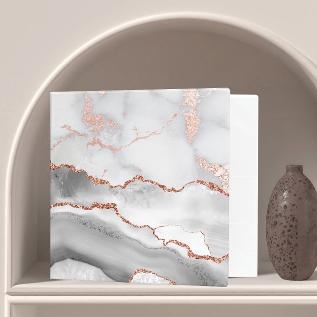 grey and rose gold marble stone 3 ring binder (Creator Uploaded)