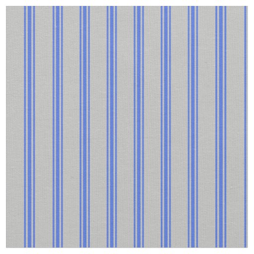 Grey and Royal Blue Lines Fabric
