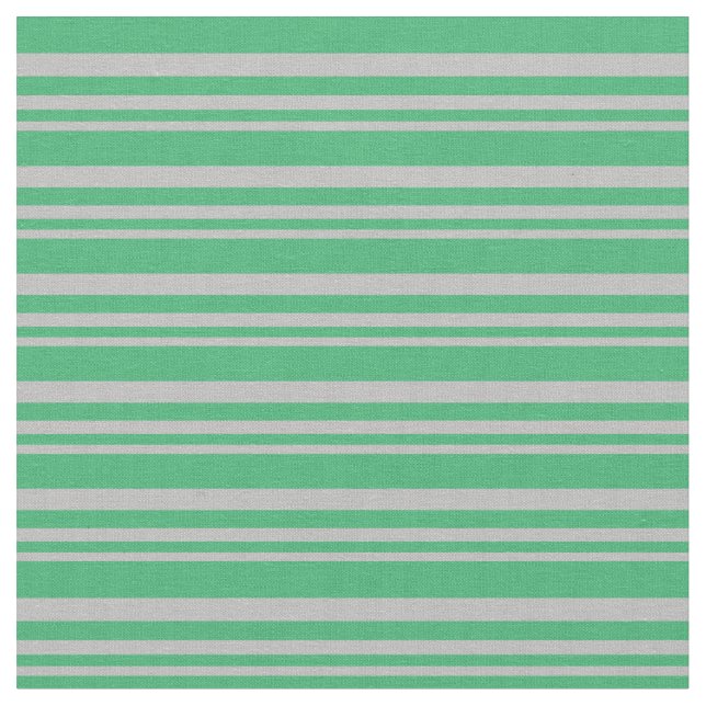 Grey and Sea Green Stripes/Lines Pattern Fabric (Close Up)