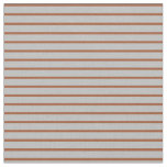 [ Thumbnail: Grey and Sienna Colored Lines Fabric ]