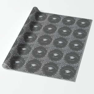 Grey and Silver Graduation Wrapping Paper
