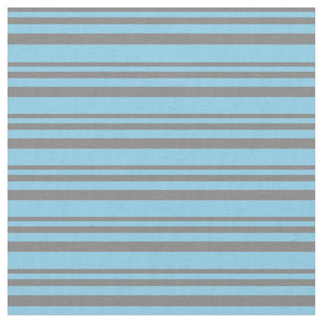 Grey and Sky Blue Pattern Fabric (Close Up)