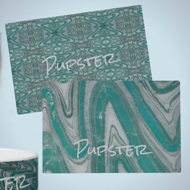 Grey and Teal Sandstone Waves Pet Placemat (Creator Uploaded)
