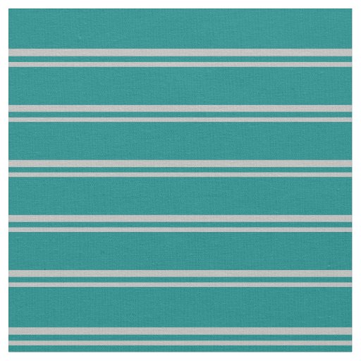 Grey and Teal Stripes/Lines Pattern Fabric