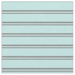 [ Thumbnail: Grey and Turquoise Colored Stripes Pattern Fabric ]