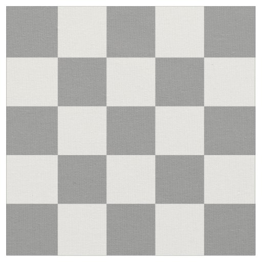 Grey and White 1 Inch Checks Checkerboard Fabric