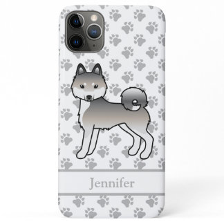 Grey And White Alaskan Klee Kai Cute Dog &amp; Name iPhone 11 Pro Max Case