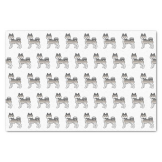 Grey And White Alaskan Klee Kai Cute Dog Pattern Tissue Paper