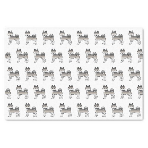 Grey And White Alaskan Klee Kai Cute Dog Pattern Tissue Paper