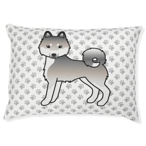 Grey And White Alaskan Klee Kai Cute Dog  Paws Pet Bed