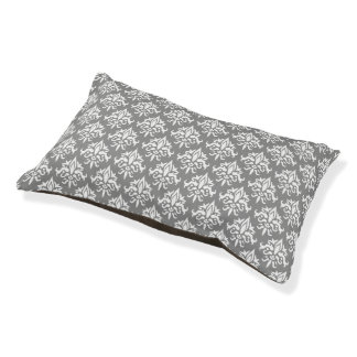 Grey And White Beautiful Damask Pattern Pet Bed