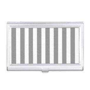 Grey and white candy stripes business card case