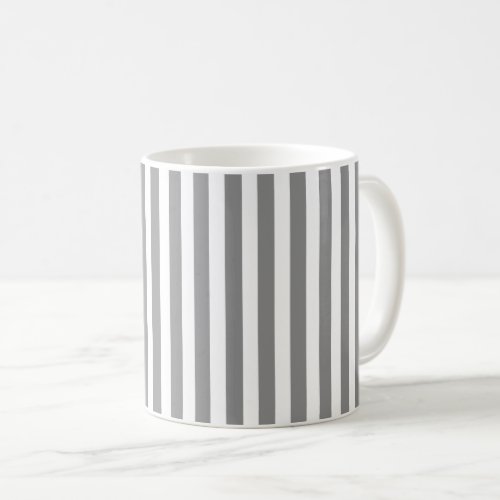 Grey and white candy stripes coffee mug