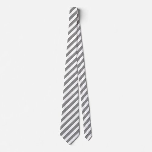 Grey and white candy stripes neck tie