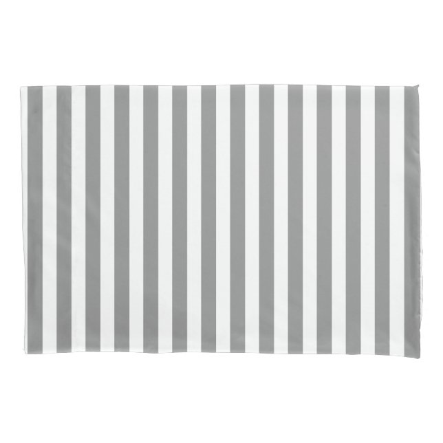 Grey and white candy stripes pillow case (Front)