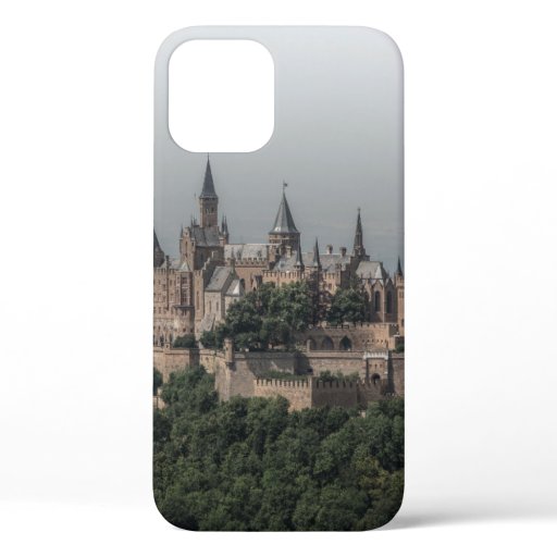 GREY AND WHITE CASTLE ON HILLS iPhone 12 CASE