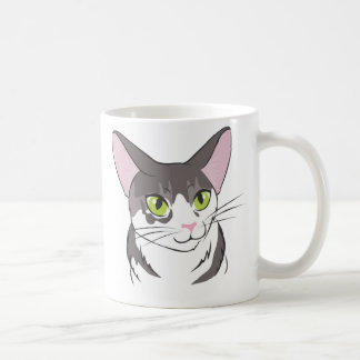 Grey and White Cat Coffee Mug