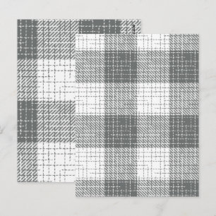 Grey and White Checkered Crosshatch Plaid Postcard