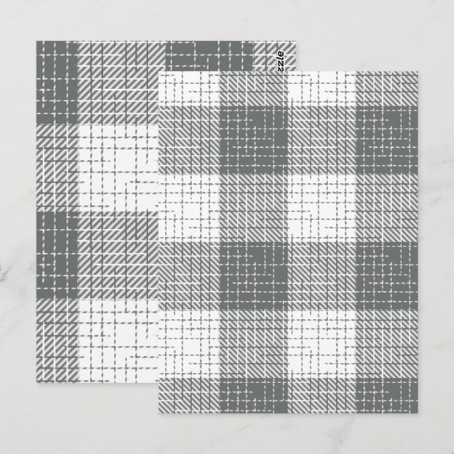 Grey and White Checkered Crosshatch Plaid  Postcard (Front/Back)