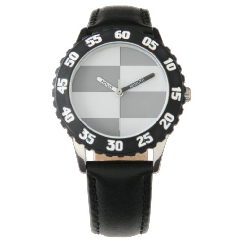 GREY and white Chess board Watch