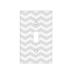 Grey and White Chevron Light Switch Cover