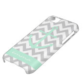Grey and White Chevron Mint Anchor Monogram Case (Bottom)