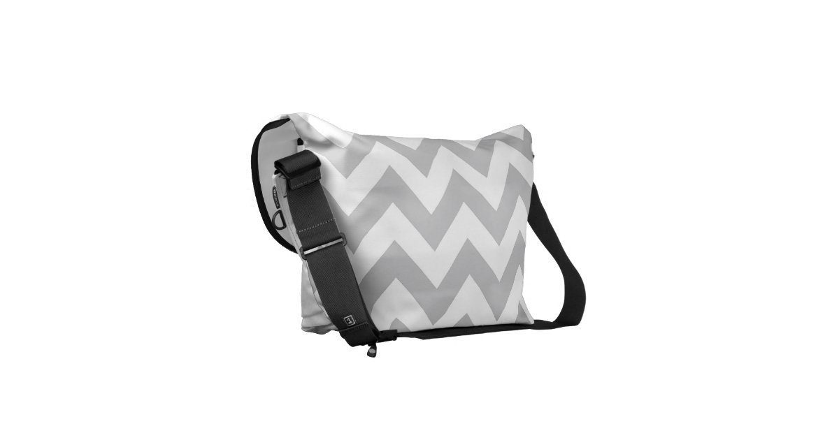 Grey and White Chevron Modern Diaper Bag | Zazzle