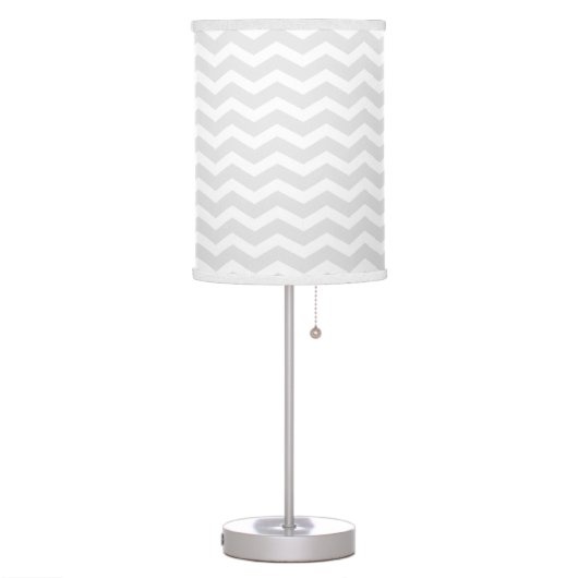 Grey and White Chevron Table Lamp (Left)