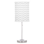 Grey and White Chevron Table Lamp (Back)