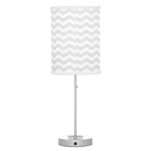 Grey and White Chevron Table Lamp (Back)