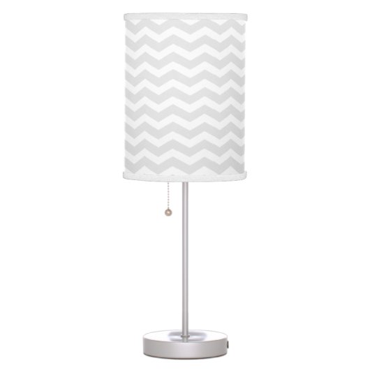 Grey and White Chevron Table Lamp (Right)
