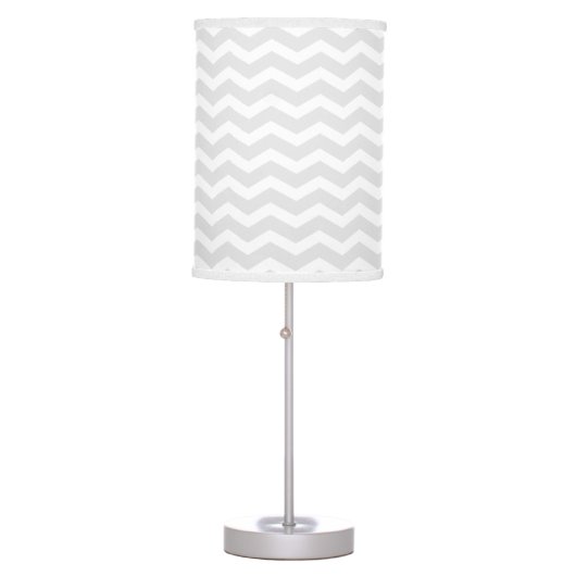 Grey and White Chevron Table Lamp (Front)