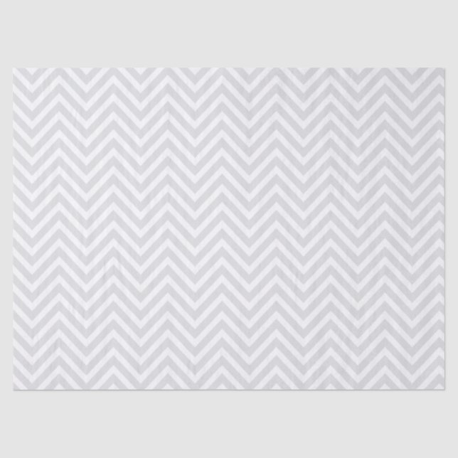 Grey and White Chevron Tissue Paper (Front)